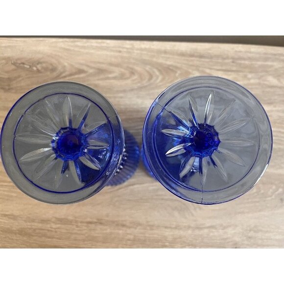 VTG Fostoria Avon Goblets Stem Cobalt Blue George & Martha Washington 1976 - Picture 8 of 9